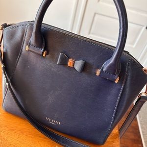 Ted baker navy blue bow purse
